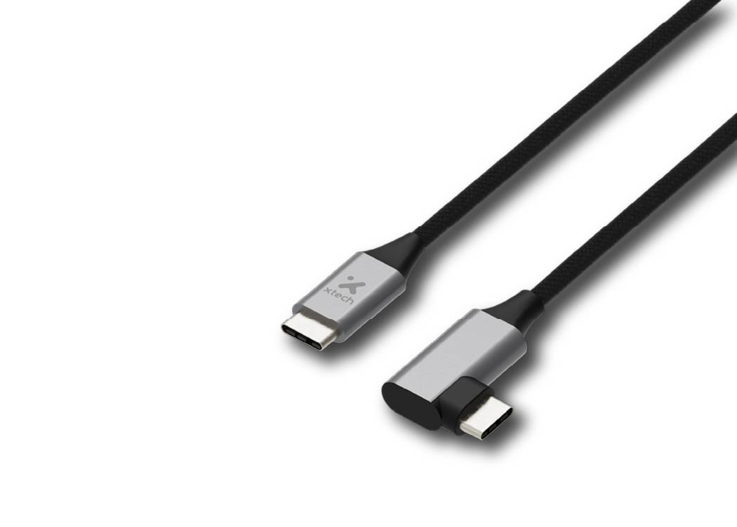 CABLE USB-C 2.0 MACHO A  MACHO CON CONECTOR EN FORMA DE L